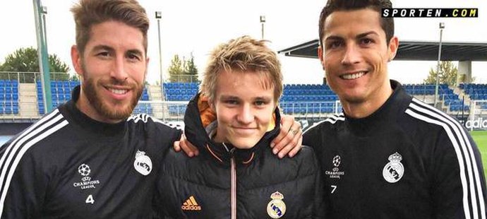 Nová posila Realu Madrid Martin Ödegaard ve společnosti Sergia Ramose a Cristiana Ronalda