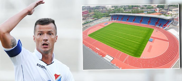 Stadion ve Vítkovicích není pro fotbal podle kapitána Baníku Ostrava Václava Svěrkoše zrovna ideální