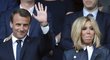 Na pohárové finále dorazil také francouzský prezident Emmanuel Macron s manželkou