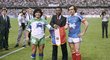 Tři fotbalové superstar spolu: Diego Maradona, Pelé a Michel Platini