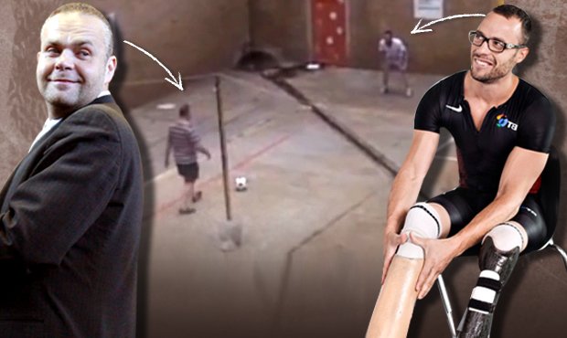 Internetová senzace. Video zachytilo Radovana Krejčíře a Oscar Pistoriuse, jak  hrají na vězeňském dvoře fotbal.