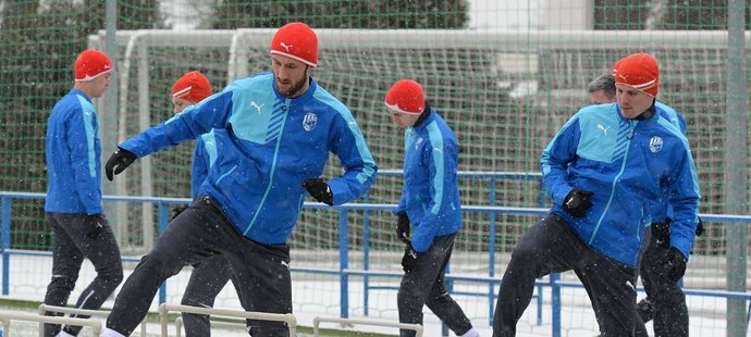 Fotbalisté Plzně zahájili zimní přípravu na sněhu