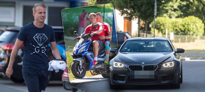Fotbalista David Limberský má zpět řidičák! Na první trénink Plzně přijel novým BMW a kolem Štruncových sadů jezdil i na skútru.