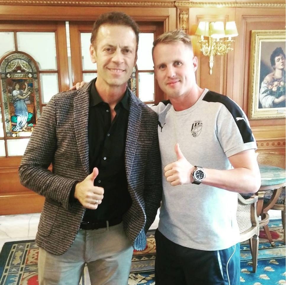 David Limberský se svým oblíbeným hercem Rocco Siffredim.