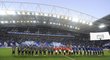 Fotbalisté FC Porto a Besiktase Istanbul před začátkem zápasu v Lize mistrů
