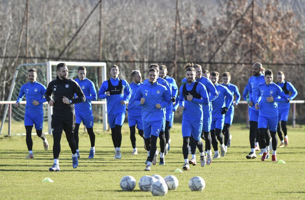 První trénink fotbalistů 1. FC Slovácko v rámci zimní přípravy