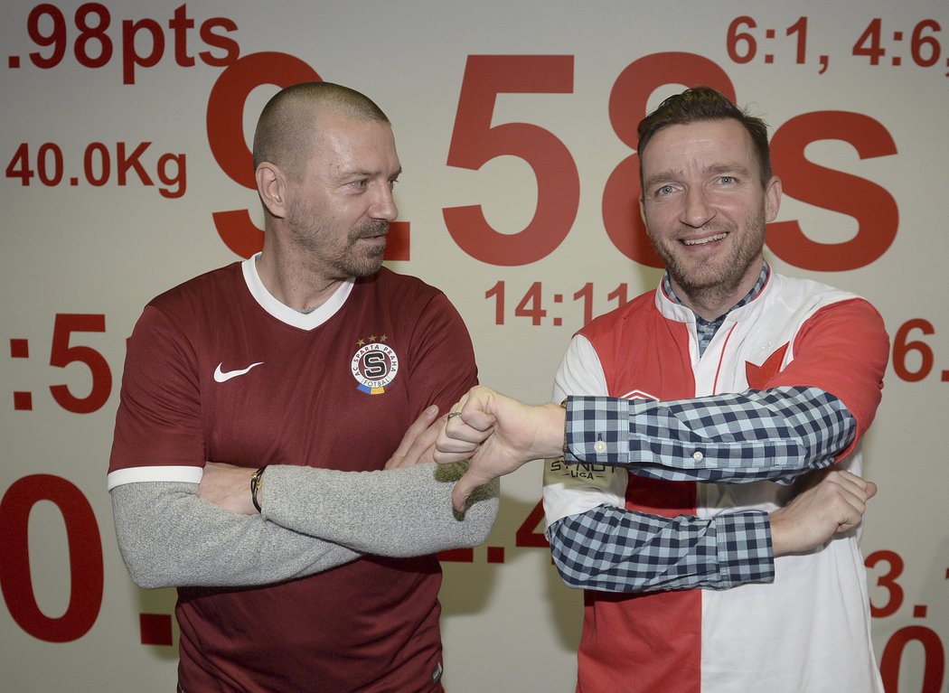 Legendy Sparty a Slavie Tomáš Řepka a Vladimír Šmicer před derby v redakci deníku Sport