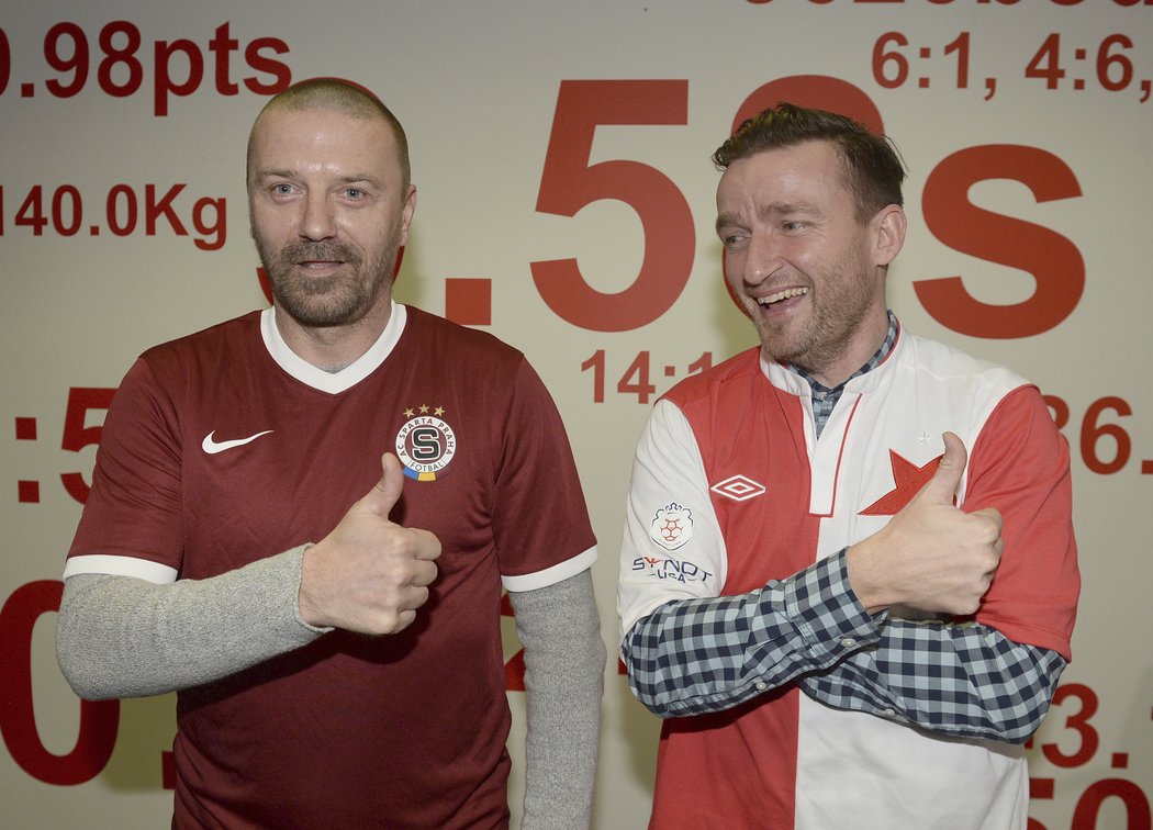 Věříme našim! Legendy Sparty a Slavie Tomáš Řepka a Vladimír Šmicer před derby v redakci deníku Sport.