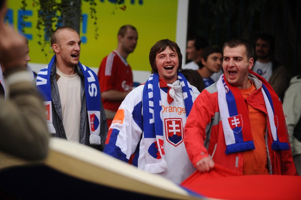 Fanoušci Slovenska byli veselí a nálada byla skvělá...