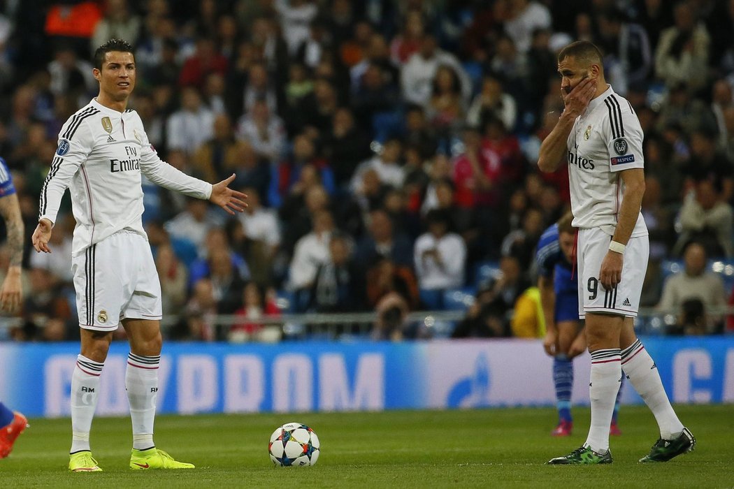Cristiano Ronaldo a Karem Benzema, hvězdné útočné duo Realu Madrid