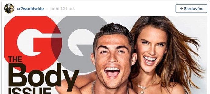 Ronaldo na titulní straně prestižního magazínu GQ řídí s italskou modelkou.