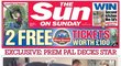 Titulní stránka deníku Sun on Sunday, který zveřejnil video s domácím boxerským tréninkem Wayna Rooneyho