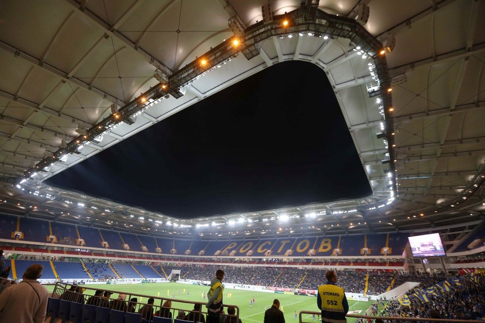 Stadion v Rostovu na Donu, kde se odehraje fotbalové mistrovství světa 2018.