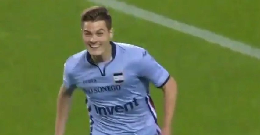 Patrik Schick v dresu Sampdorie