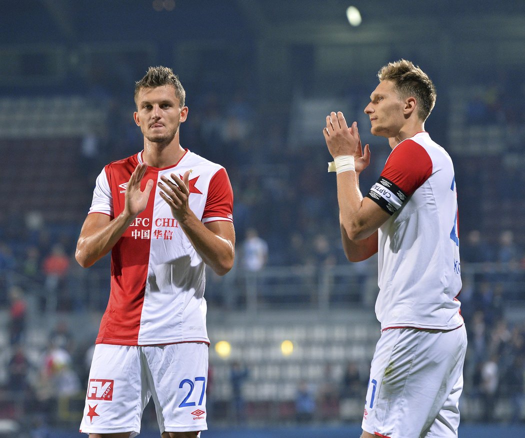 Tomáš Necid a Milan Škoda děkují fanouškům