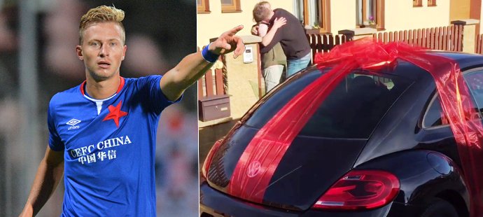 Fotbalista Slavie Antonín Barák připravil pro svoji maminku velké překvapení. K narozeninám jí koupil nové auto.