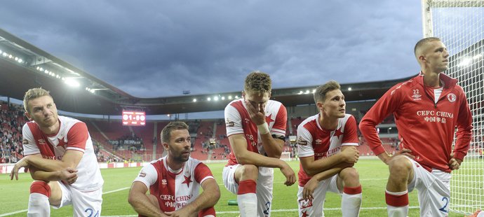 Na tvářích fotbalistů Slavie nebyla poznat velká radost. Náskok proti Borisovu mohl být vyšší.