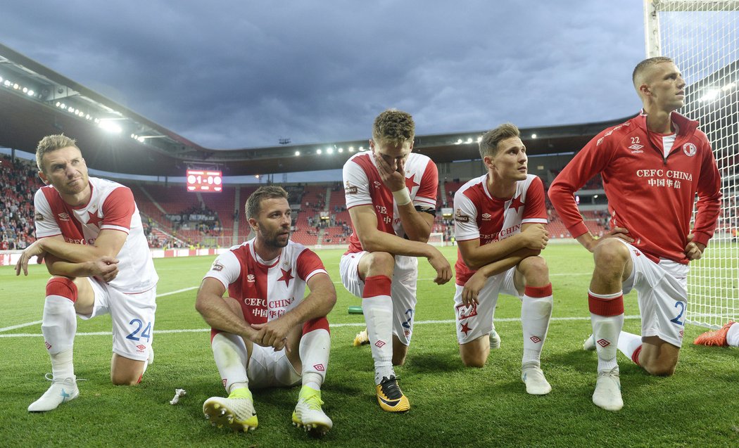 Na tvářích fotbalistů Slavie nebyla poznat velká radost. Náskok proti Borisovu mohl být vyšší.