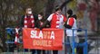 Fanoušci Slavie při zápase proti Bohemians