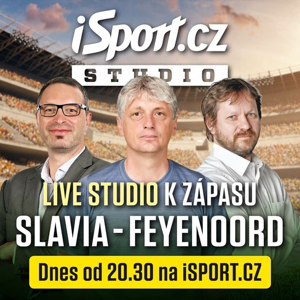 Sledujte studio Slavia - Feyenoord na iSport.cz Sledujte studio Slavia - Feyenoord na iSport.cz