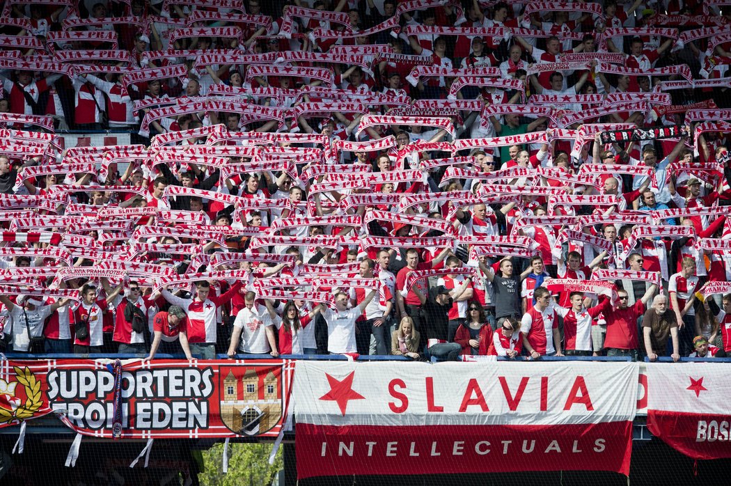 Fanoušci Slavie byli při derby pražských S hodně slyšet