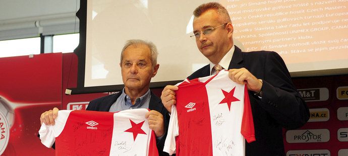 Prezident Slavie Jiří Šimáně s členem dozorčí rada Jaroslavem Tvrdíkem