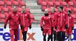 Fotbalisté Slavie během přípravy na poslední zápas v základní skupině Evropské ligy