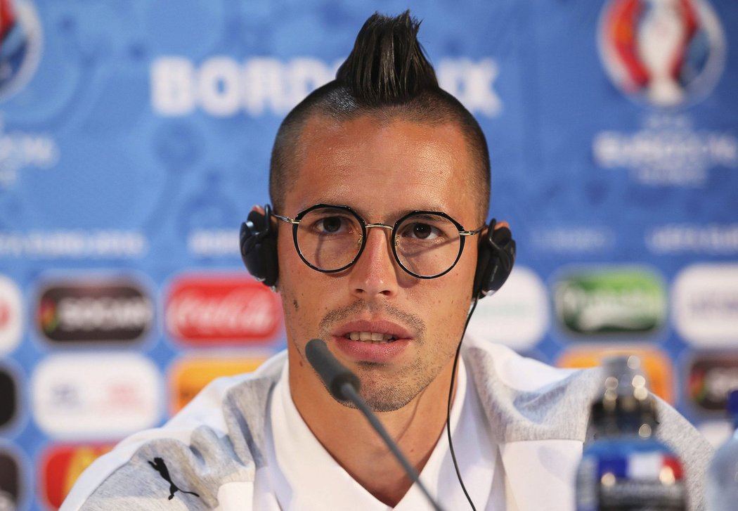 Kapitán Slovenska Marek Hamšík na tiskové konferenci