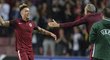 Václav Kadlec oslavuje první gól proti Interu Milán