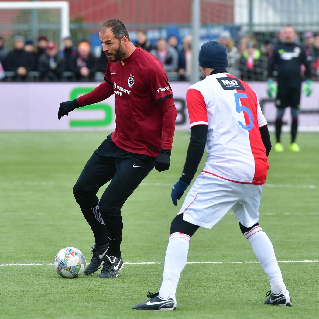 Vratislav Lokvenc byl stěžejním mužem při výhře Sparty v derby veteránů