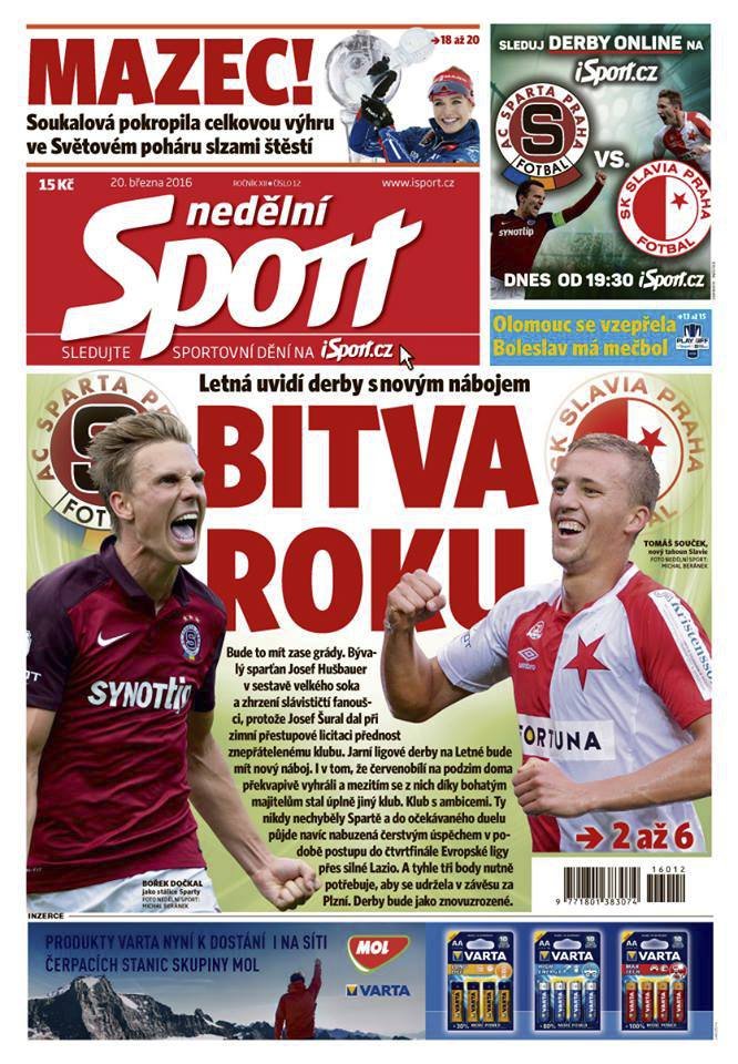 Titulní strana Nedělního Sportu