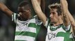 Fabio Coentrao a William Carvalho ze Sportingu Lisabon po postupu přes Astanu