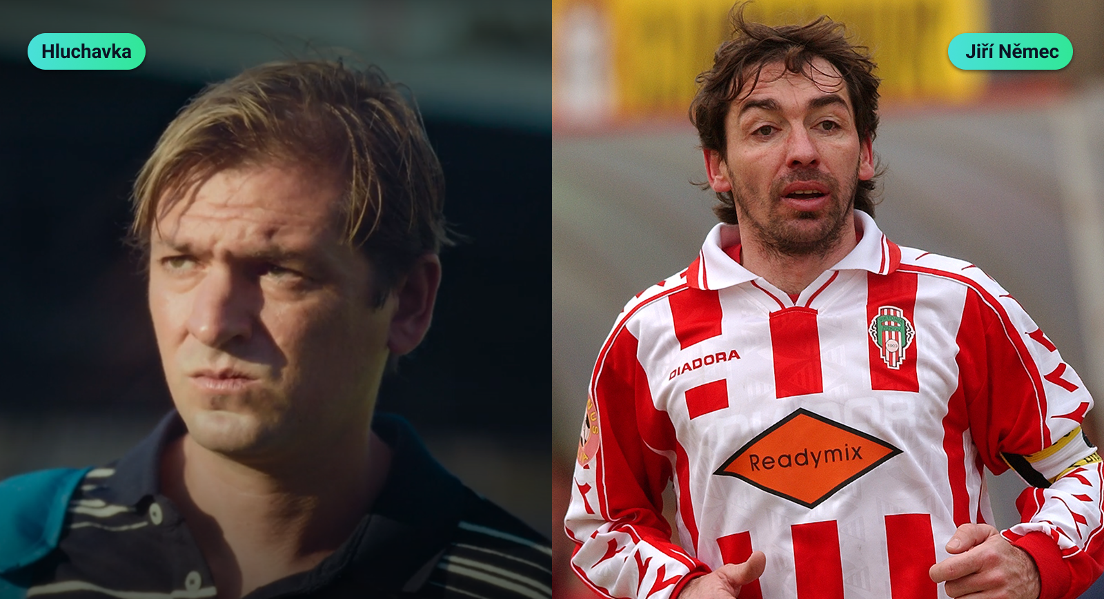 Seriál Štěstíčku naproti a fotbalová realita: Kapitán Hluchavka a Jiří Němec Seriál Štěstíčku naproti a fotbalová realita: Kapitán Hluchavka a Jiří Němec