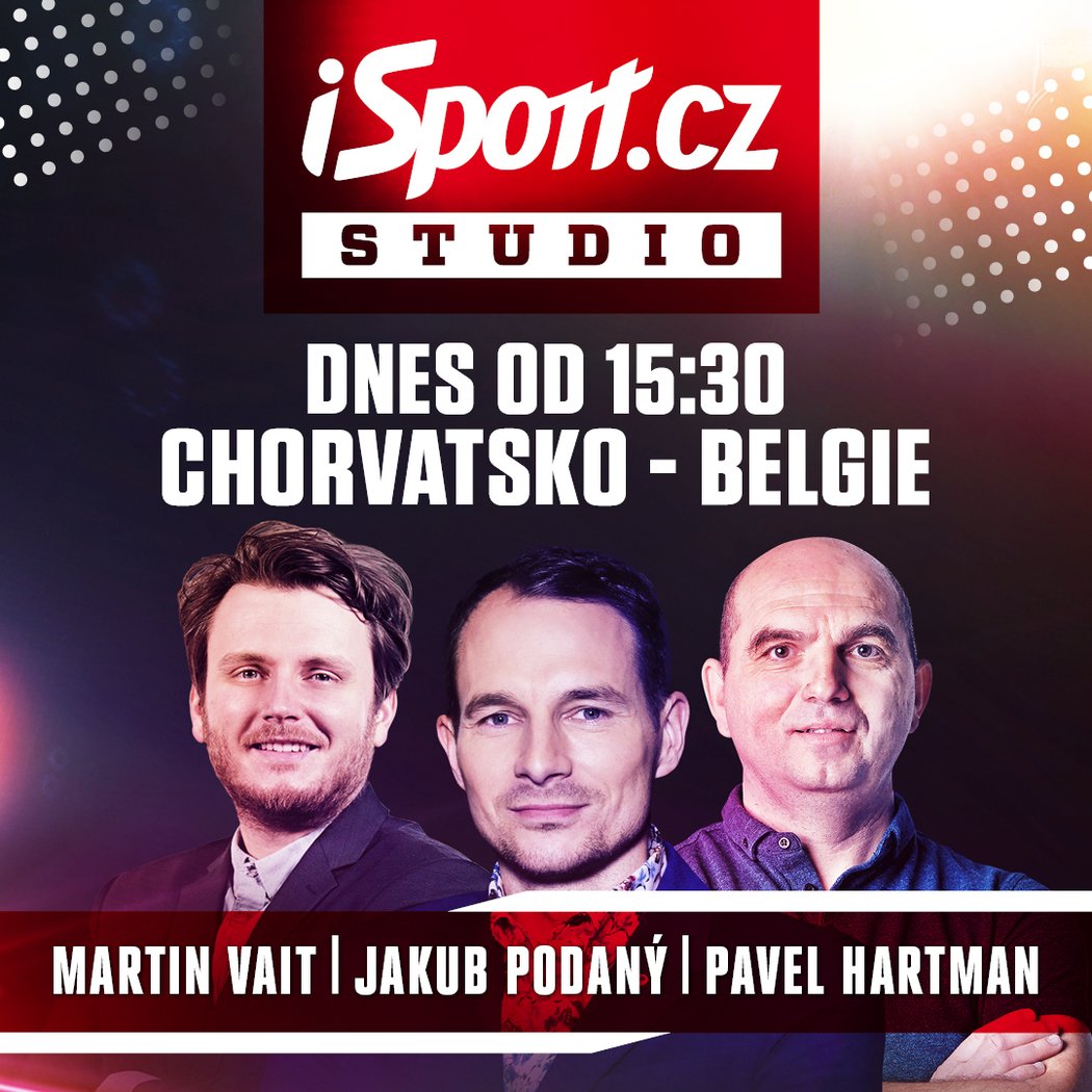 Studio iSport.cz k utkání MS Chorvatsko - Belgie