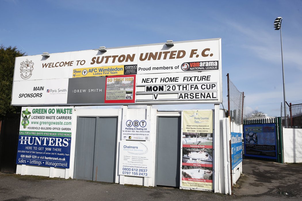 Všechno už je přichystáno na velký zápas Sutton United - Arsenal