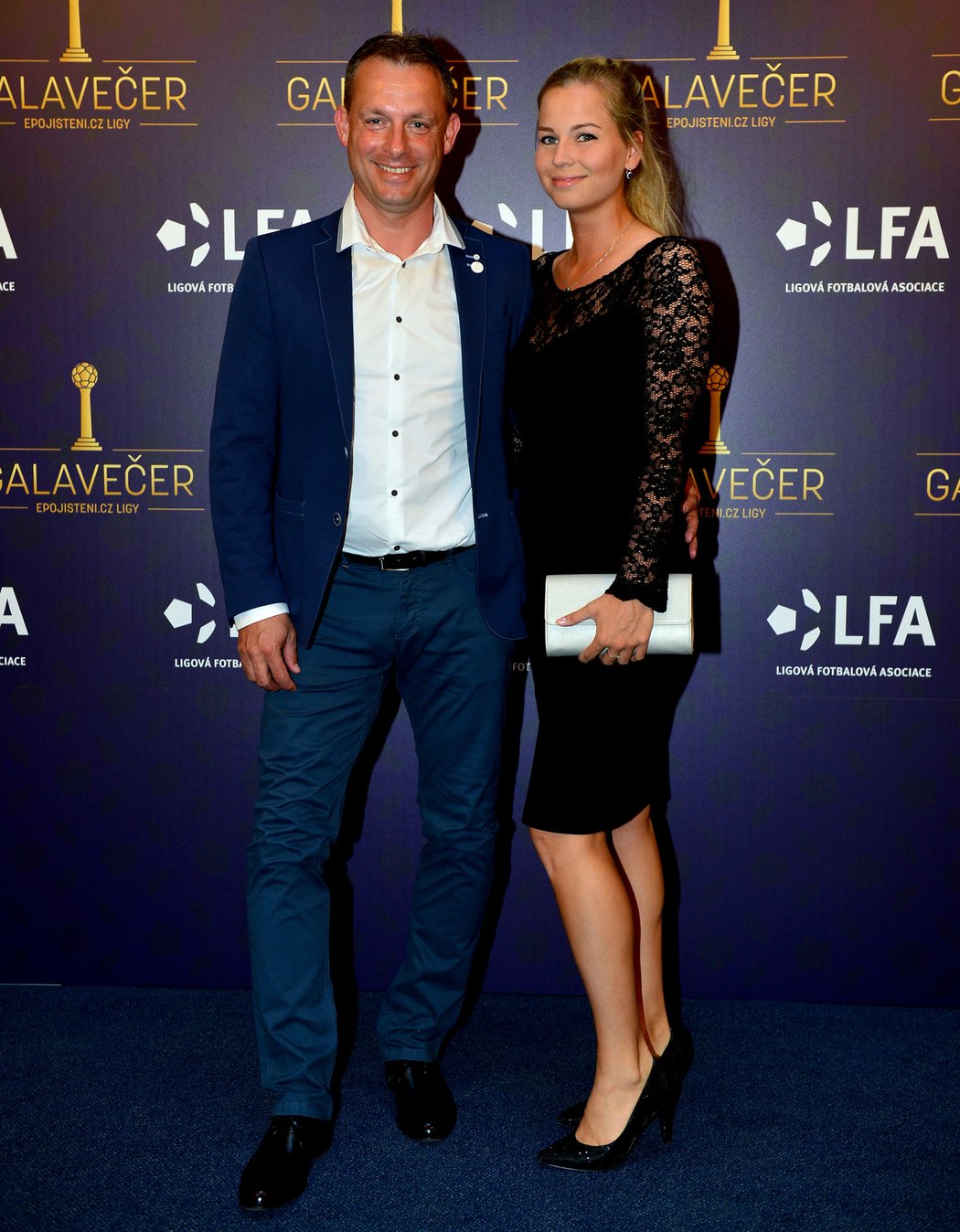 Martin Svědík s manželkou na galavečeru fotbalové ligy
