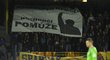 Transparent fanoušků Jihlavy v zápase s Plzní