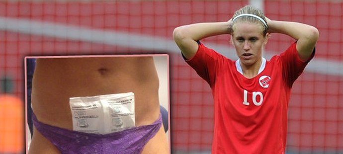 Norská reprezentantka Elise Thorsnesová ukázala na Twitteru, jak léčí zranění na citlivém místě