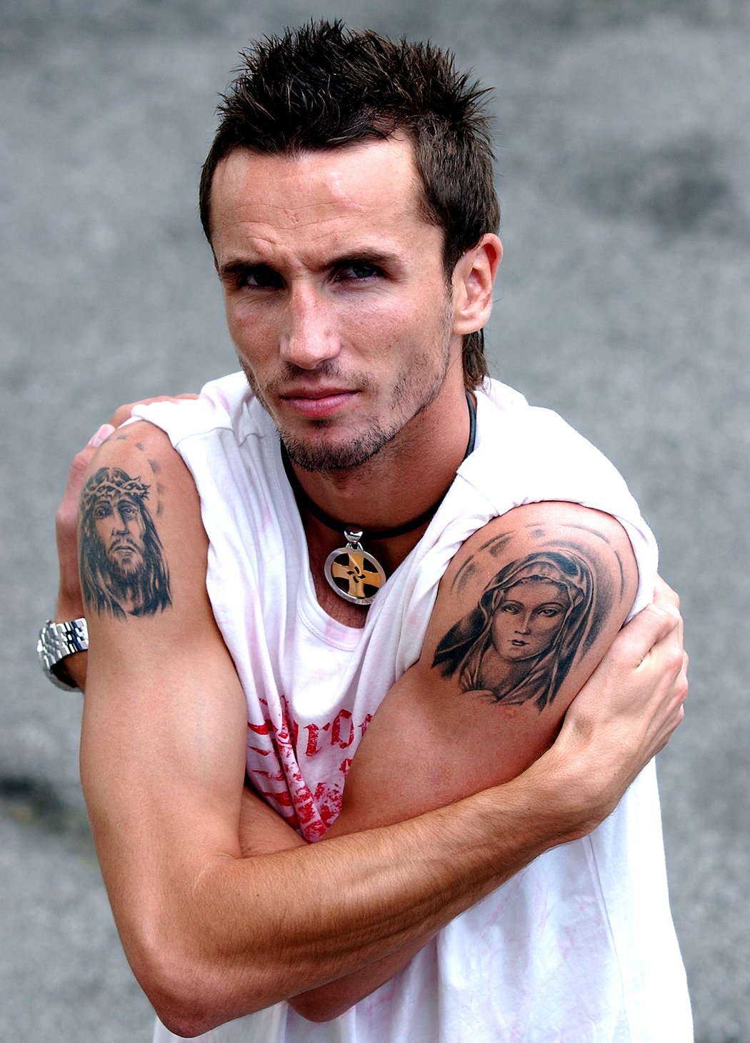 2005. Tomáš Sivok ukázal svoje tetování.