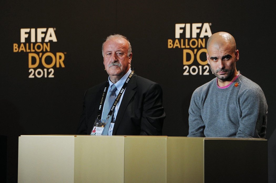 Z nominovaných trenérů dorazil Vincente del Bosque a Josep Guardiola. Chyběl José Mourinho.