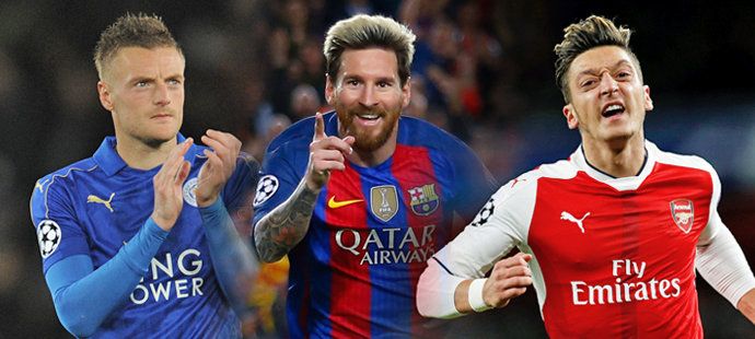 Jamie Vardy a Lionel Messi ve výběru kandidátů na Zlatý míč nechybí, Mesut Özil ano