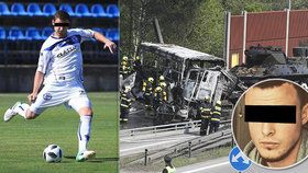 Při nehodě vězeňského autobusu zemřel dozorce Filip S. (†23): Ještě v neděli hrál fotbalový zápas za Kladno.