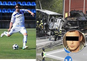 Při nehodě vězeňského autobusu zemřel dozorce Filip S. (†23): Ještě v neděli hrál fotbalový zápas za Kladno.