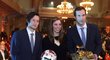 Tomáš Rosický, zlatá olympionička Eva Samková a nejlepší fotbalista Petr Čech.