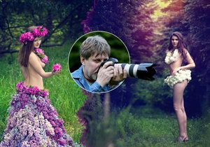 Takhle »šije« a fotí amatér ze Šternberka: Sexy šaty z listí a květů.
