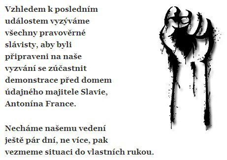 Fanoušci na superslavia.com svolávají demonstraci před dům údajného majitele Slavie Antonína France.