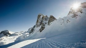 Oblast Val d&#39;Isère ve francouzských Alpách