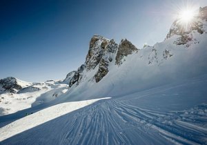 Oblast Val d&#39;Isère ve francouzských Alpách