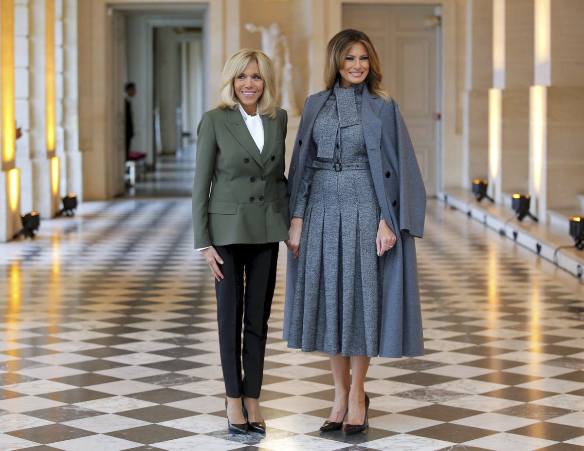 Melania Trumpová a Brigitte Macronová.