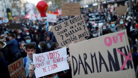 Po celé Francii se protestovalo proti návrhu zákona o bezpečnosti (28. 11. 2020)